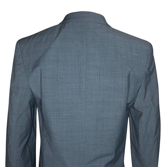 DKNY Gray Long Sleeve Skinny Fit Blazer Jacket Size 16R Wool Blend 2 Buttons - Picture 6 of 13